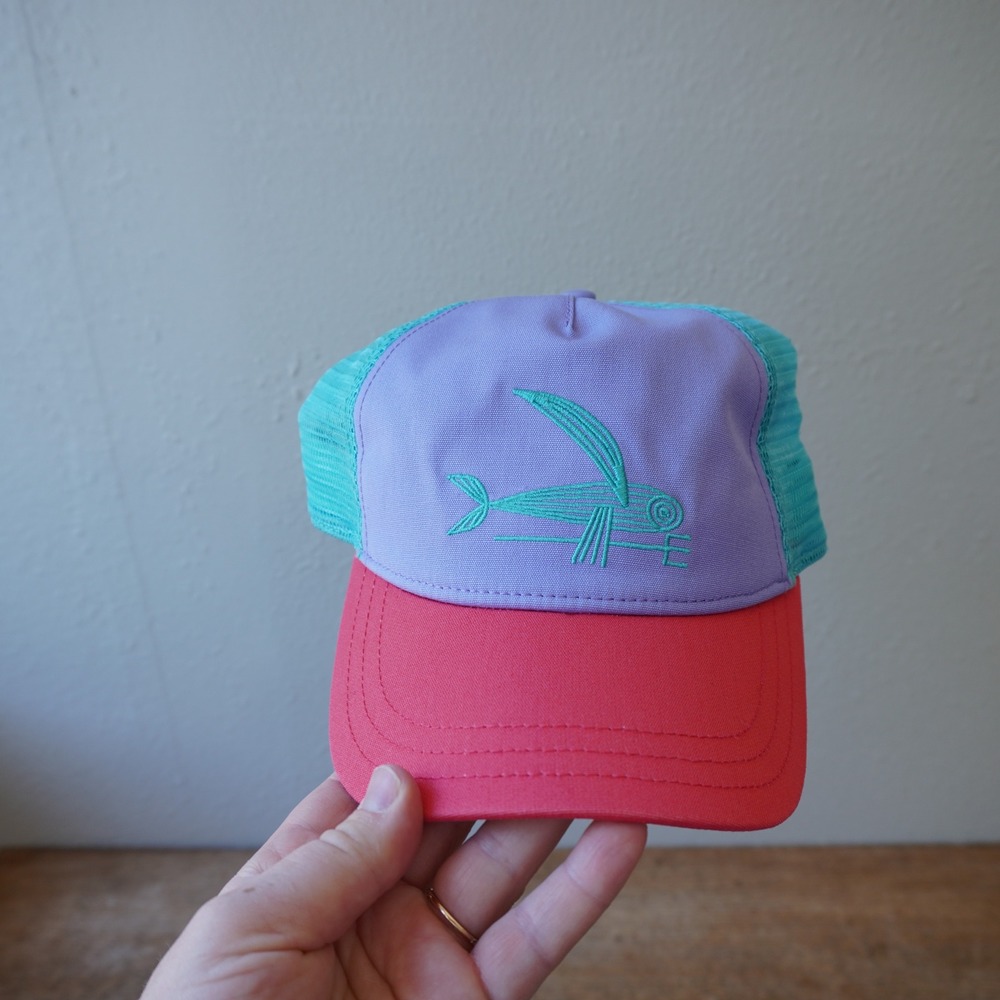 Patagonia OSFM Trucker Hat Unisex Purple Pink Excellent Flying Fish Snapback